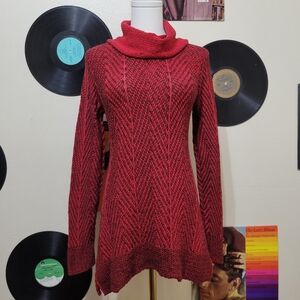 Effeci | Red & Black Turtleneck Sweater